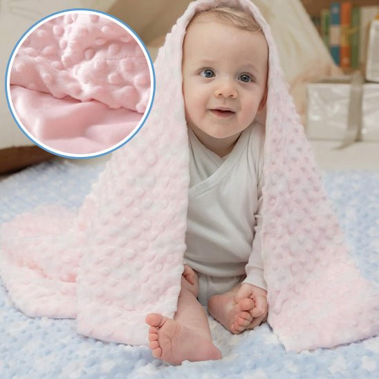 couverture-bébé-polyester-rose-relief